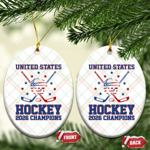 Hockey Champions 2026 Ceramic Ornament Patriotic Ice Hockey Fan TS14 Print Your Wear