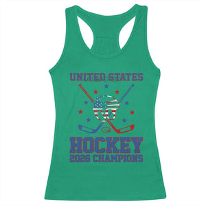 Hockey Champions 2026 Racerback Tank Top Patriotic Ice Hockey Fan TS14 Irish Green Print Your Wear
