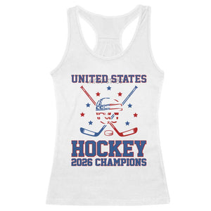 Hockey Champions 2026 Racerback Tank Top Patriotic Ice Hockey Fan TS14 White Print Your Wear