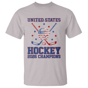 Hockey Champions 2026 T Shirt Patriotic Ice Hockey Fan TS14 Ice Gray Print Your Wear
