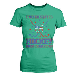 Hockey Champions 2026 T Shirt For Women Patriotic Ice Hockey Fan TS14 Irish Green Print Your Wear
