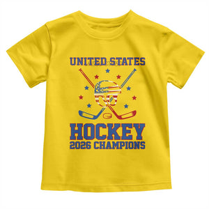 Hockey Champions 2026 Toddler T Shirt Patriotic Ice Hockey Fan TS14 Daisy Print Your Wear