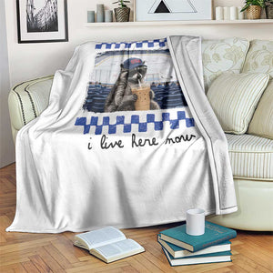 Hockey Mom Raccoon Iced Coffee Throw Blanket I Live Here Now TS14 Print Your Wear