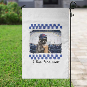 Hockey Mom Raccoon Iced Coffee Garden Flag I Live Here Now TS14 Print Your Wear