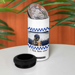 Hockey Mom Raccoon Iced Coffee 4 in 1 Can Cooler Tumbler I Live Here Now TS14 Print Your Wear