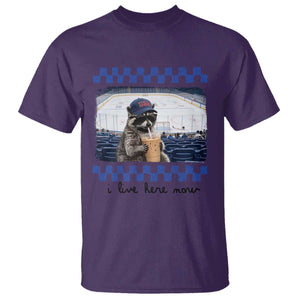 Hockey Mom Raccoon Iced Coffee T Shirt I Live Here Now TS14 Purple Print Your Wear