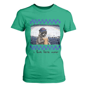 Hockey Mom Raccoon Iced Coffee T Shirt For Women I Live Here Now TS14 Irish Green Print Your Wear