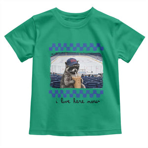 Hockey Mom Raccoon Iced Coffee Toddler T Shirt I Live Here Now TS14 Irish Green Print Your Wear