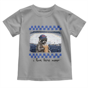 Hockey Mom Raccoon Iced Coffee Toddler T Shirt I Live Here Now TS14 Sport Gray Print Your Wear
