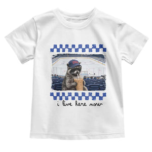 Hockey Mom Raccoon Iced Coffee Toddler T Shirt I Live Here Now TS14 White Print Your Wear