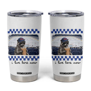 Hockey Mom Raccoon Iced Coffee Tumbler Cup I Live Here Now TS14 White Print Your Wear