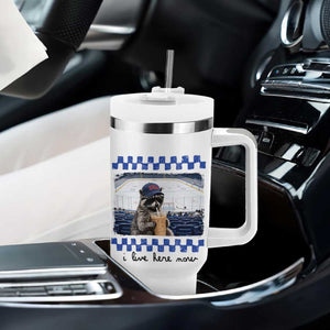 Hockey Mom Raccoon Iced Coffee Tumbler With Handle I Live Here Now TS14 Print Your Wear