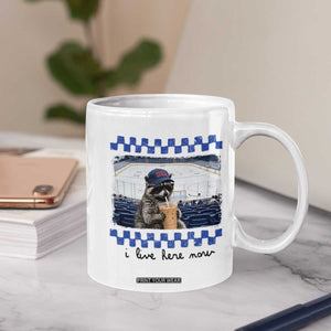 Hockey Mom Raccoon Iced Coffee Coffee Mug I Live Here Now TS14 Print Your Wear