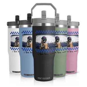 Hockey Mom Raccoon Iced Coffee Flip Straw Tumbler I Live Here Now TS14 Print Your Wear