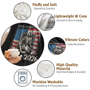 250 Years Faith and Freedom Christian Throw Blanket Jesus Hockey Player 4th of July American Flag TS14 Print Your Wear