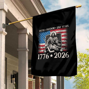 250 Years Faith and Freedom Christian Garden Flag Jesus Hockey Player 4th of July American Flag TS14 Print Your Wear