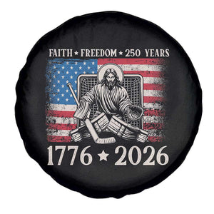 250 Years Faith and Freedom Christian Spare Tire Cover Jesus Hockey Player 4th of July American Flag TS14 Print Your Wear