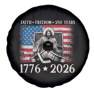 250 Years Faith and Freedom Christian Spare Tire Cover Jesus Hockey Player 4th of July American Flag TS14 Print Your Wear