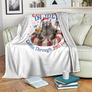 Raccoon 250th Anniversary Throw Blanket Christmas in July