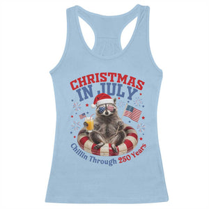 Raccoon 250th Anniversary Racerback Tank Top Christmas in July