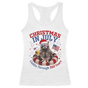 Raccoon 250th Anniversary Racerback Tank Top Christmas in July