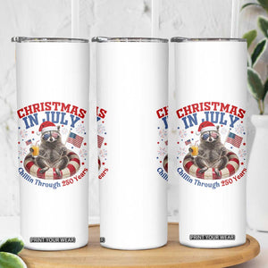 Raccoon 250th Anniversary Skinny Tumbler Christmas in July