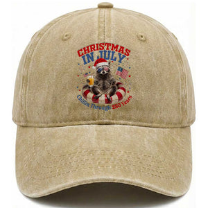 Raccoon 250th Anniversary Washed Cotton Baseball Cap Christmas in July