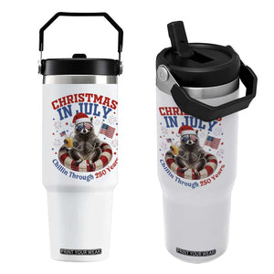 Raccoon 250th Anniversary Flip Straw Tumbler Christmas in July