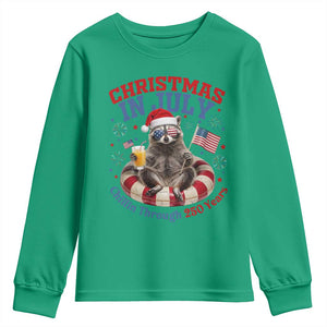 Raccoon 250th Anniversary Youth Sweatshirt Christmas in July TS14 Irish Green Print Your Wear