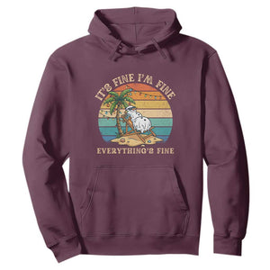 Snowman in july Hoodie Hawaian Beach Vacation Christmas in July