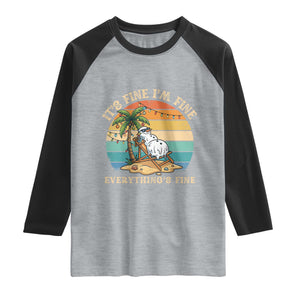 Snowman in july Raglan Shirt Hawaian Beach Vacation Christmas in July TS14 Heather Gray Black Print Your Wear