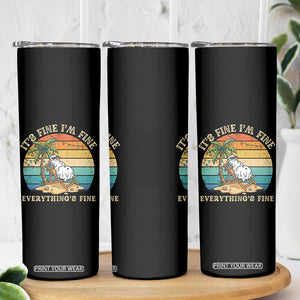 Snowman in july Skinny Tumbler Hawaian Beach Vacation Christmas in July
