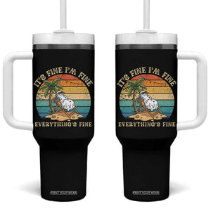 Snowman in july Tumbler With Handle Hawaian Beach Vacation Christmas in July