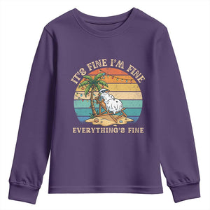 Snowman in july Youth Sweatshirt Hawaian Beach Vacation Christmas in July TS14 Purple Print Your Wear