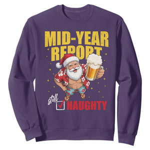 Mid-Year Report Still Naughty Sweatshirt Funny Santa Christmas In July
