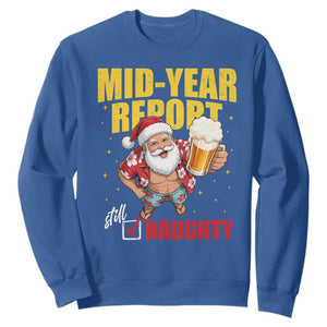 Mid-Year Report Still Naughty Sweatshirt Funny Santa Christmas In July
