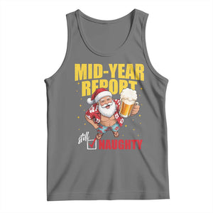 Mid-Year Report Still Naughty Tank Top Funny Santa Christmas In July TS14 Black Heather Print Your Wear