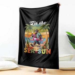 Hawaiian Bigfoot Christmas In July Throw Blanket Tis The Sea-Sun
