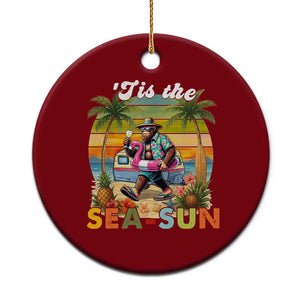 Hawaiian Bigfoot Christmas In July Ceramic Ornament Tis The Sea-Sun