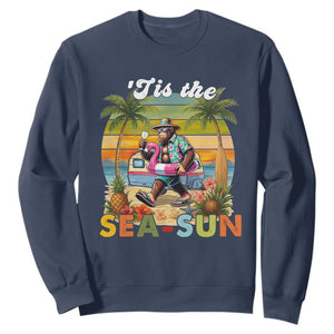 Hawaiian Bigfoot Christmas In July Sweatshirt Tis The Sea-Sun