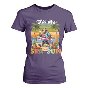 Hawaiian Bigfoot Christmas In July T Shirt For Women Tis The Sea-Sun TS14 Purple Print Your Wear
