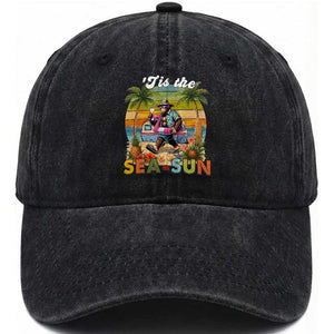 Hawaiian Bigfoot Christmas In July Washed Cotton Baseball Cap Tis The Sea-Sun