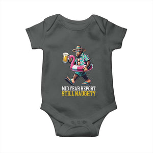 Mid-Year Report Still Naughty Baby Onesie Funny Bigfoot Drinking Beer Christmas in July