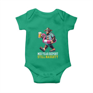 Mid-Year Report Still Naughty Baby Onesie Funny Bigfoot Drinking Beer Christmas in July