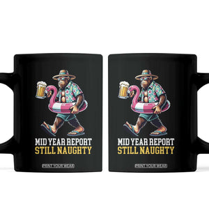 Mid-Year Report Still Naughty Coffee Mug Funny Bigfoot Drinking Beer Christmas in July