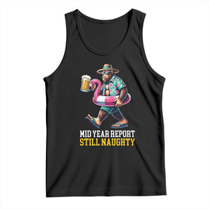 Mid-Year Report Still Naughty Tank Top Funny Bigfoot Drinking Beer Christmas in July