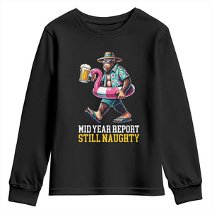Mid-Year Report Still Naughty Youth Sweatshirt Funny Bigfoot Drinking Beer Christmas in July
