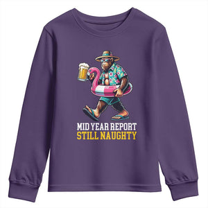 Mid-Year Report Still Naughty Youth Sweatshirt Funny Bigfoot Drinking Beer Christmas in July