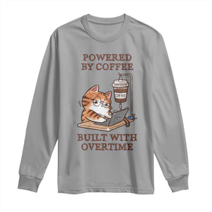 Funny Cat Drinking Coffee Long Sleeve Shirt I Dont Care What Day It Is Its Early I Want Coffee TS14 Sport Gray Print Your Wear