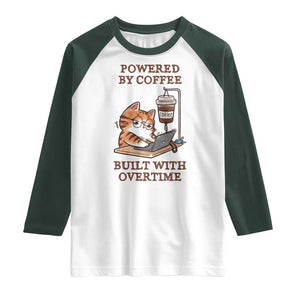 Funny Cat Drinking Coffee Raglan Shirt I Dont Care What Day It Is Its Early I Want Coffee TS14 White Dark Forest Green Print Your Wear